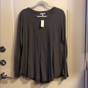 Anthropologie Long Sleeve Gray Top